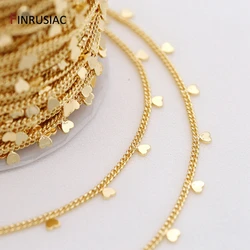 2021 Fashion 14k Gold Plated Heart Chain For Jewelry Making 1.6mm Metal Chains Wholesale DIY Jewellery Craft