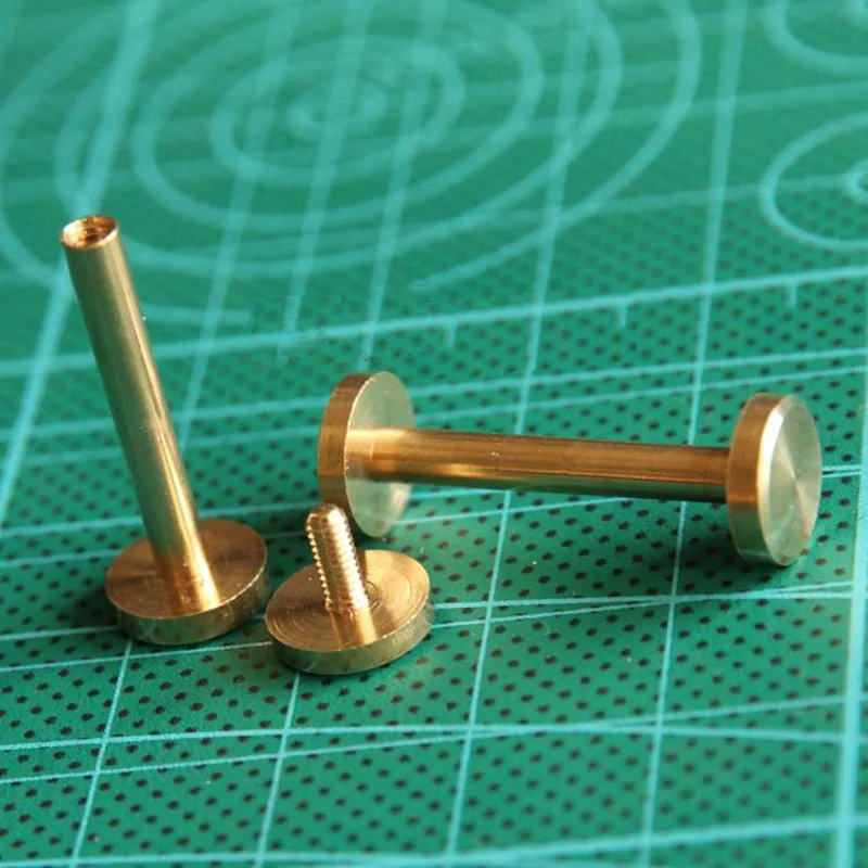 Spedizione gratuita altezza 22mm portafoglio borsa vite cintura in ottone rivetto fai da te in pelle fatta a mano portachiavi auto fissaggio parte Hardware