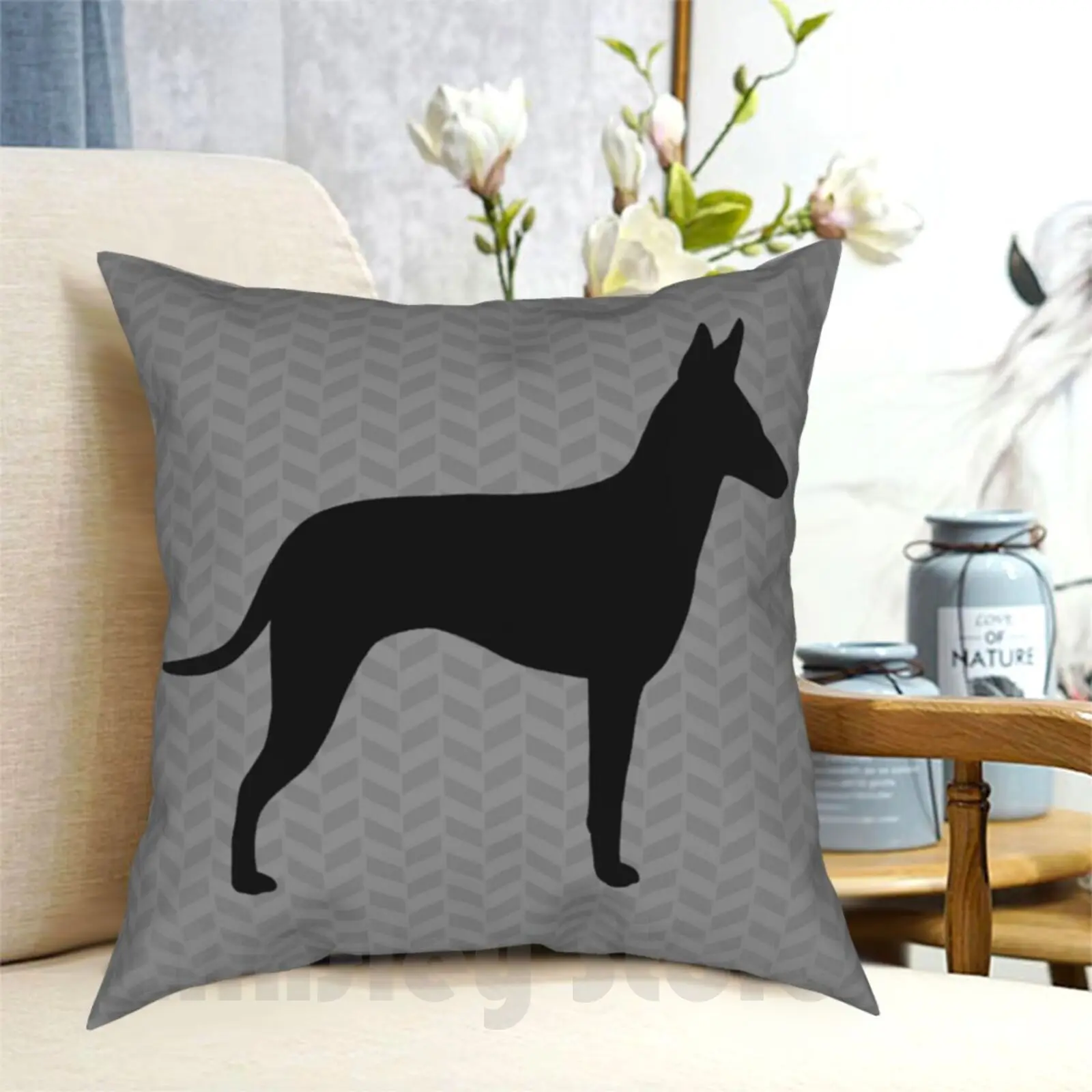 Terrier Silhouette ( S ) Pillow Case Printed Home Soft DIY Pillow cover Animals Dog Dog Silhouette Terrier Mannie Pet Dog