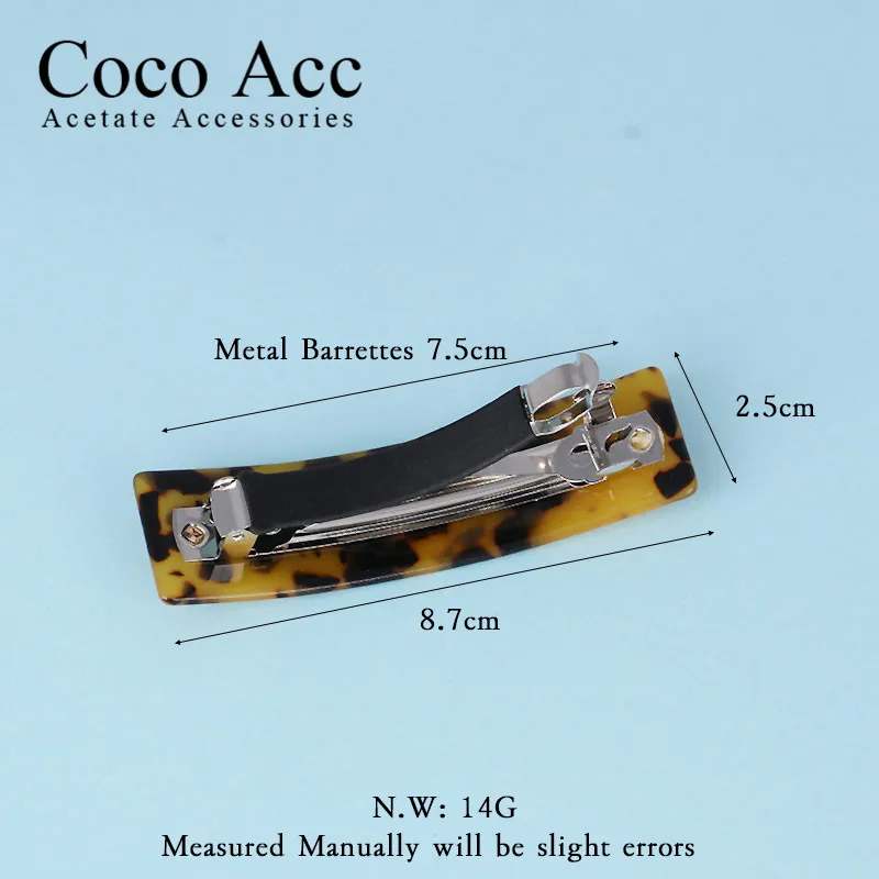 Clearance Sale = high end tortoise shell simple rectangle geometric hair barrettes clips for women girls