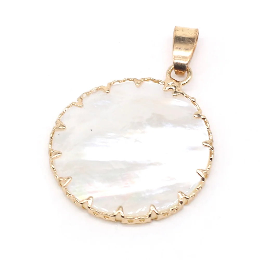 Natural White Shell Pendant Round Mother of Pearl Exquisite Charms Pendants For Jewelry Making DIY Earring Necklace Accessories