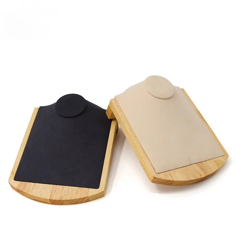 New Picture of Solid Wood Microfiber Neck Model Necklace Necklace Pendant Display Support Jewelry Props