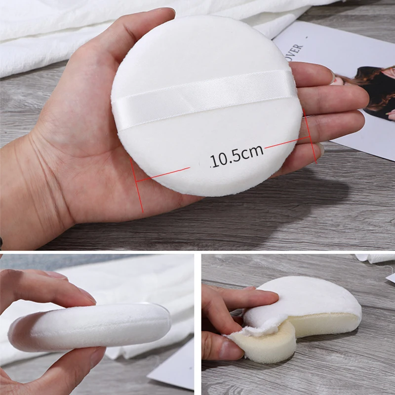 1pc 10.5cm Smooth Cosmetic Puff Soft Large Makeup Sponges Puff Flocking Powder Puff Professional Facial Flawless Foundation Tool