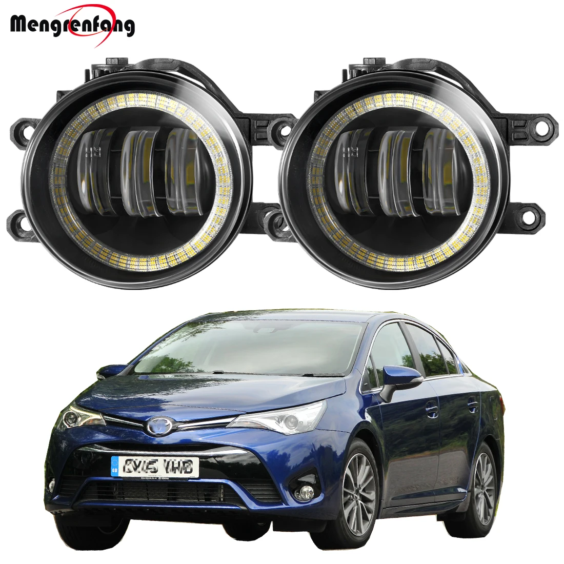

2 шт. автомобильные противотуманные фары в сборе для Toyota Avensis 2015 2016 2017 2018 30 Вт 6000LM светодиодные противотуманные фары «ангельский глаз» дневные ходовые огни DRL 12 В