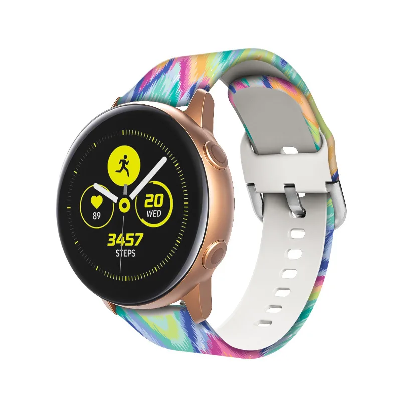 Correa de reloj de 20mm para Samsung Galaxy Watch Active 3/2/1, pulsera de TPU impresa para Galaxy Watch 3, accesorios de pulsera de repuesto