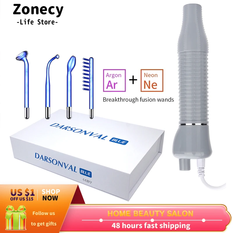 

Neon+Argon High Frequency Facial Machine Ozone Therapy Electrotherapy Wands Face Massager Anti Aging Acne Beauty Skin Spa Care