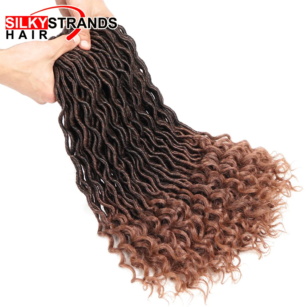 Silky Strands Crochet Hair Extensions Faux Locs Crochet Braids Braiding Hair Bulk Synthetic Hair Ombre Braids Bohemian