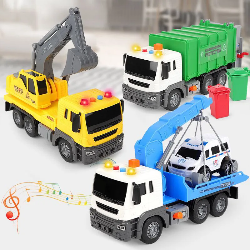 Carro de brinquedo de simulação alta modelo de carro grande diecast plástico puxar-para trás caminhão inércia cidade carro engenharia veículo brinquedos presentes para crianças