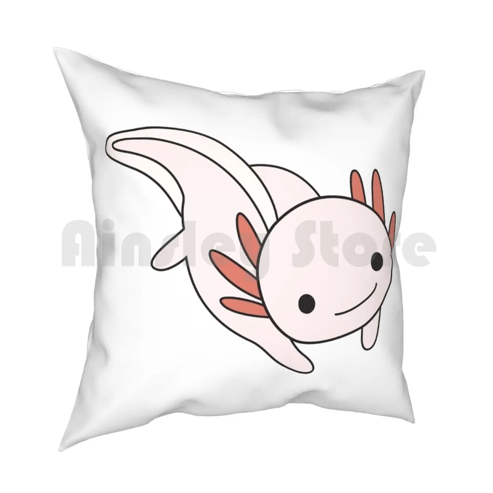 Pink Axolotl Pillow Case Printed Home Soft DIY Pillow cover Axolotl Wooper Looper Mudpuppy Salamander Kawaii Cute Chibi