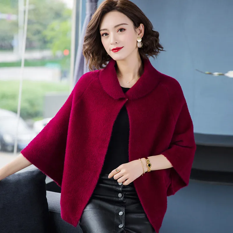 

Fashion Solid Color Sweater Spring Cloak Knit Basic Fall Winter Ponchos for Women Open Front Cape Blanket Shawl Oversize Wrap