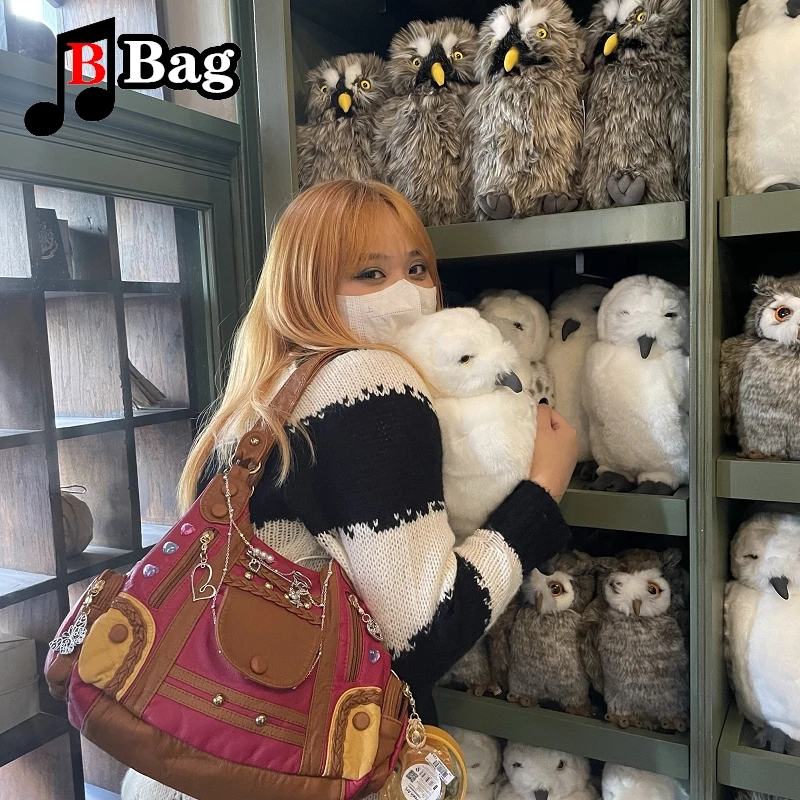 Bolsos de hombro Retro Harajuku para mujer, bolso de mensajero para niña, bolso punk ostentoso, bolso gótico Lolita con cadena para axilas, Y2K