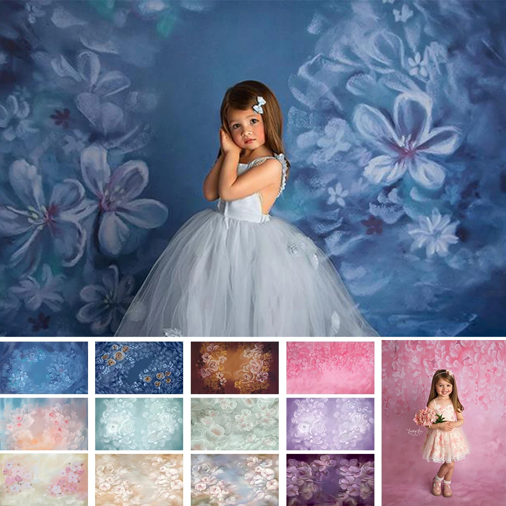 Vintage Flower Photography Backdrop Newborn Baby Girl Maternity Artistic Portrait Background Children Photo Studio Prop