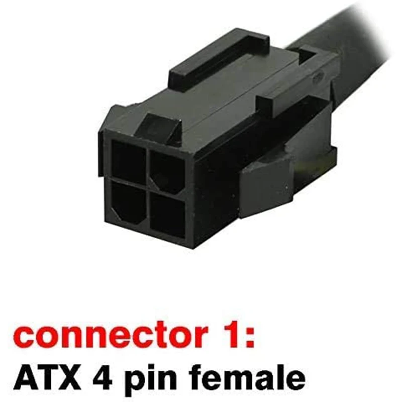 Adaptateur ATX 4 broches femelle vers carte mère CPU 8(4 + 4) broches mâle EPS 12V convertisseur, Extension de câble à manchon tressé