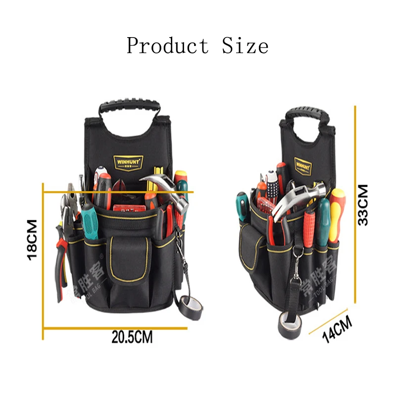 Multi-Function Tool Bag Portable Waist Hanging Dual Purpose Tool Bag Adjustable Delt Tool Bag Oxford Cloth Electrician Bag