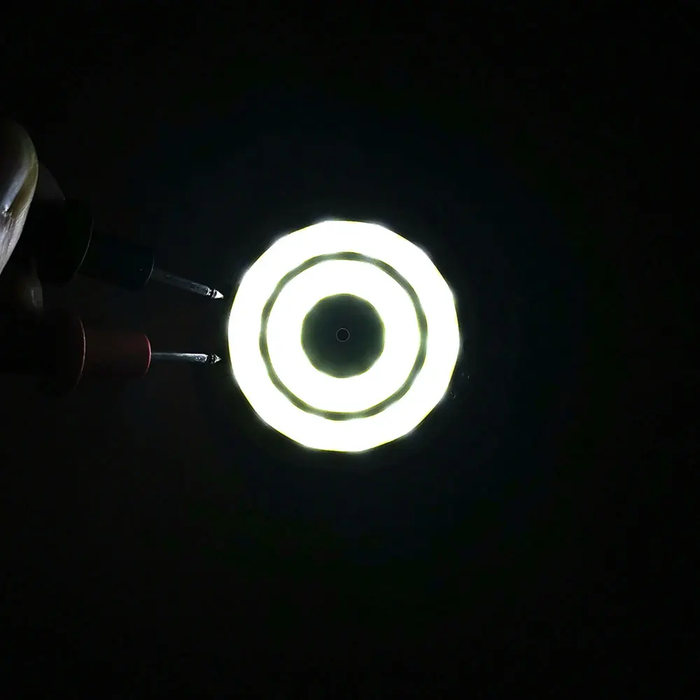 3V LED ışık 50mm çaplı yuvarlak COB çip çift halka LED lamba 3.7V 5W LED ampul DIY çalışma lambaları ev dekor aydınlatma