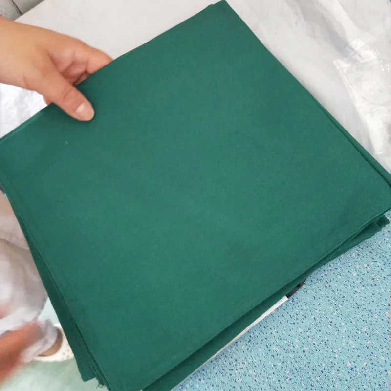 Surgical Cloth Hole Towel Cotton Green Cloth Surgical Treatment Towel High Temperature Disinfection Surgical Towels with Hole