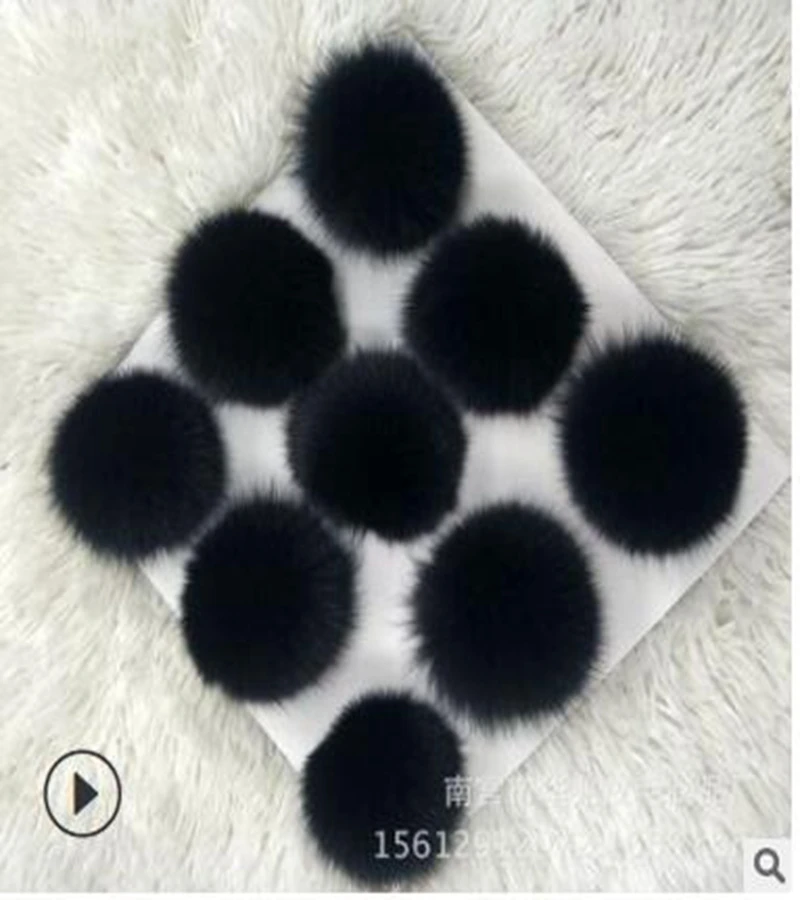 DIY Natural Pompom 10cm Raccoon Fox Grey Fur Pom Poms Fur Balls for Knitted Hat Cap Beanies Scarf Real Fur Pompoms