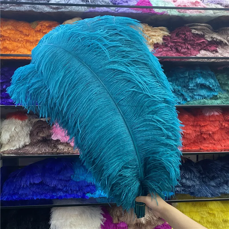 

Promotion 50pcs/lot Beautiful Blue-green Ostrich Feather 65-70cm/26-28inches Home Christmas Dancers Accessories Diy for Plumas