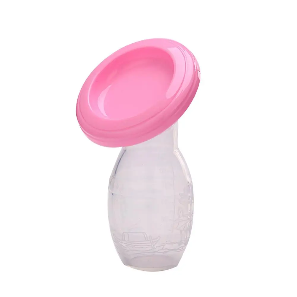 Lactating Mother Simple Manual Breast Pump Baby Feeding Milk Silicone Home Lactating Mother Pink, Soft Breast Pump