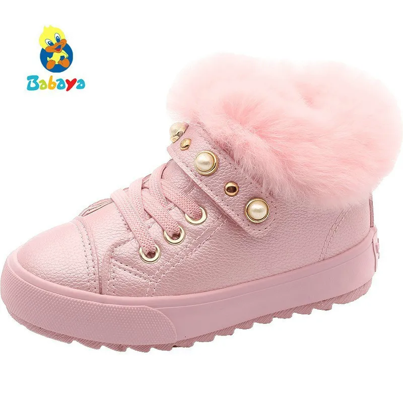 Girls Shoes Cotton Shoes Children Cotton Boots Snow Short Boots Baby Shoes 2020 Winter New Fur Shoes