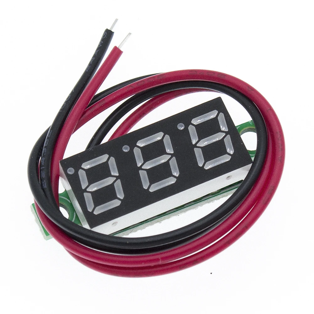 0.28 Inch 2.5V-40V Mini Digital Voltmeter Voltage Tester Meter RED/BLUE/YELLOW/GREEN LED Screen  30*10*8mm