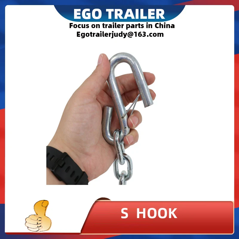 EgoTrailer D12mm 3500lbs S hook with spring trailer safety chain rope  trailer RV parts accessories