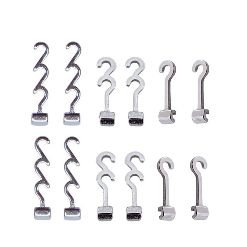 Dental ortodôntico crimpable ganchos tubo cruzado longo/curto/stop tipo fixo em archwires para tratamento ortodôntico 10pcs