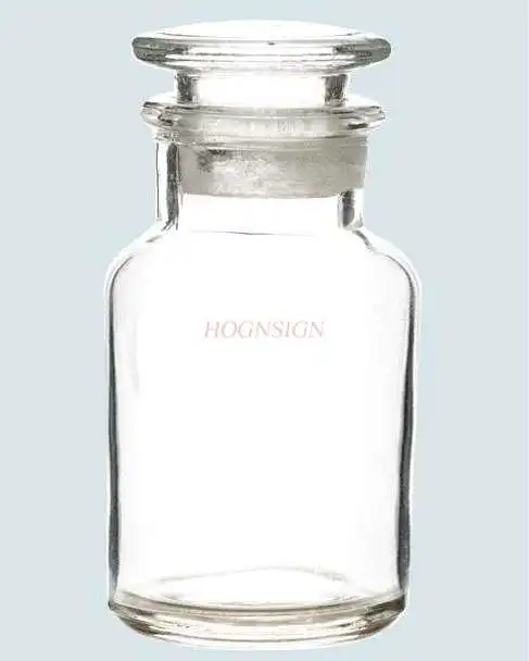 Wide-mouth bottle transparent 250ml lead-free sealed glass instrument chemical experiment supplies frosted glass bottle