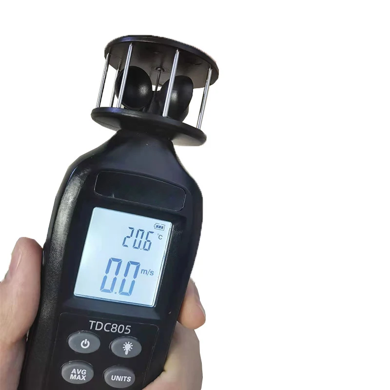 Anemometro digitale GROSAM anemometro portatile per misurare la velocità del vento, la temperatura e il freddo del vento con LCD retroilluminato