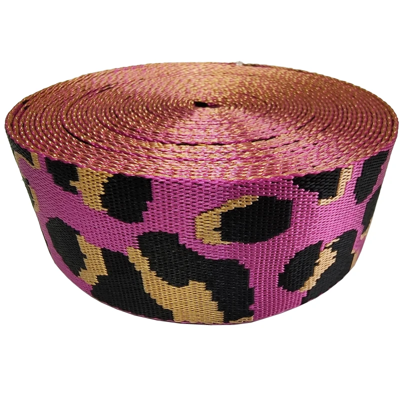 

2 Inch Leopard Pattern Jacquard Webbing Nylon 50mm