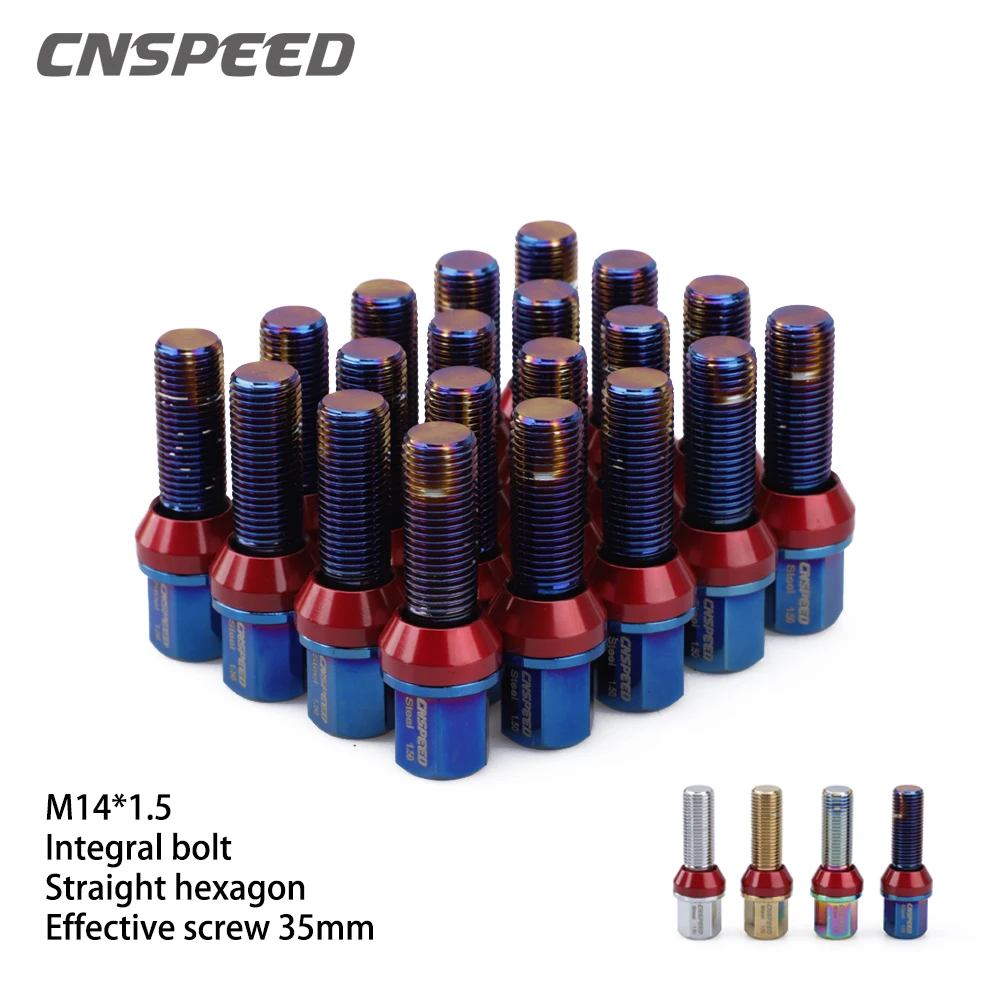 

20pcs/Set Conical Cover Wheel Bolts M14*1.5 Lug Nuts With sleeve positioning pin and lubricant