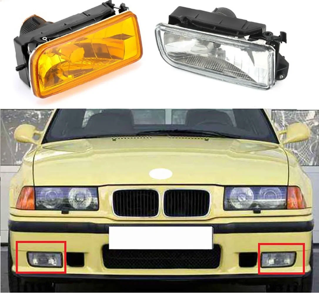 

Lofty Richy For BMW E36 1992 1993 1994 1995 1996 1997 1998 Car Bumper Fog Lights Clear Lens Housing Case Foglight Foglamp