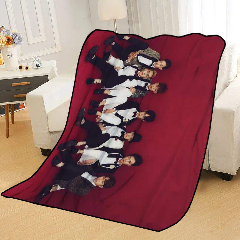 Cobertores btob personalizados com impressão, cobertor macio para casa/sofá/roupa de cama, portátil, adulto, capa de viagem, tamanho grande 145x200cm