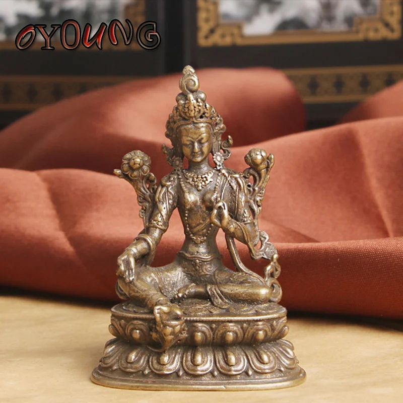 

Aprox5.6CMHeight GreenTara Small Copper Statues Tantric Statues Buddha Statue Buddhism Buddhist Figure Figurine Desktop Craft