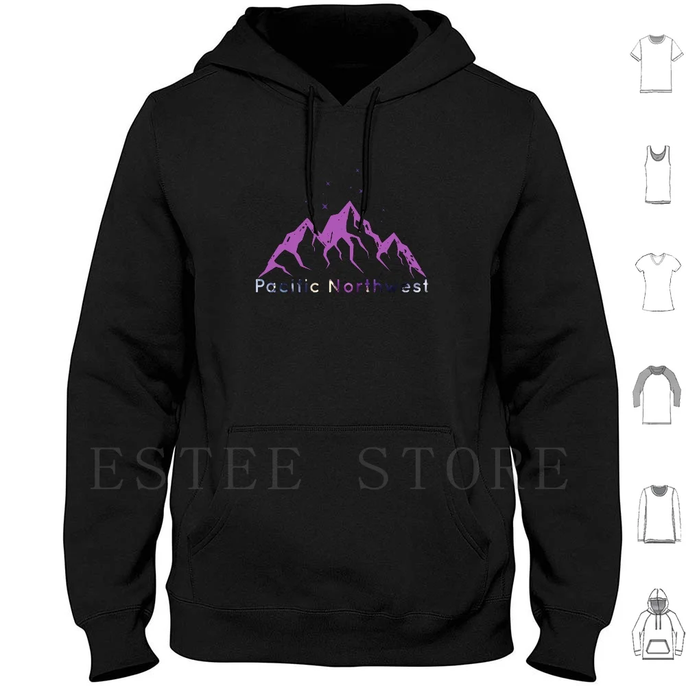 Pacific Northwest Mountain And Stars Hoodies Pnw Pnw Love Pacific Northwest Pnw Landscape Mountain Inkblot