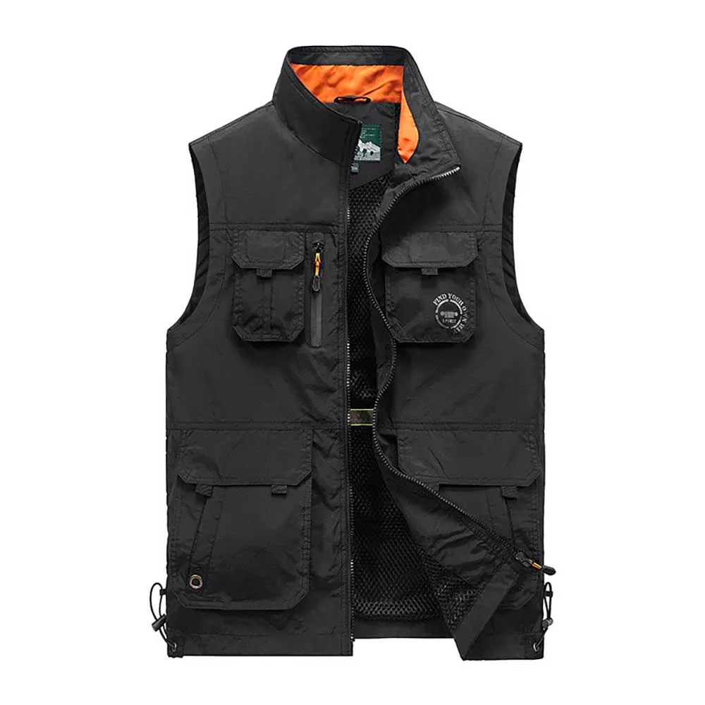 New Vest Brand Clothing Summer Autumn Men Photograph Vest With Many Pockets Embroidery Sleeveless Jacket Male Waistcoat