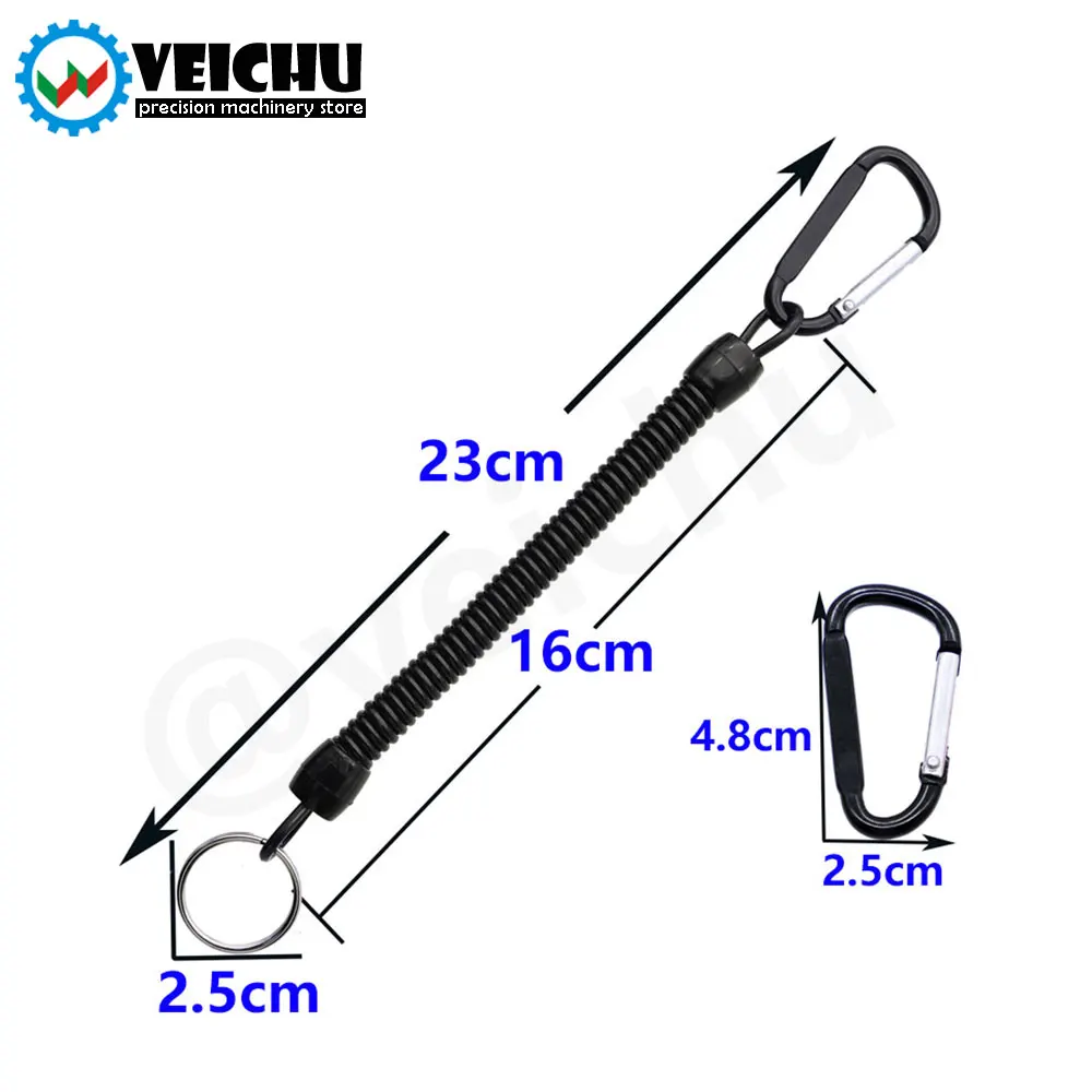 

VEICHU Spiral Retaining Cables Black/Red Lanyard Rope Safety Rope With Lock