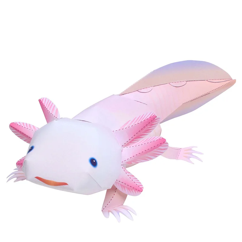 Axolotl Folding Mini Cute 3D Paper Model Papercraft Amphibians Animal Handmade DIY Origami Art Kids Adult Craft Toys QD-041