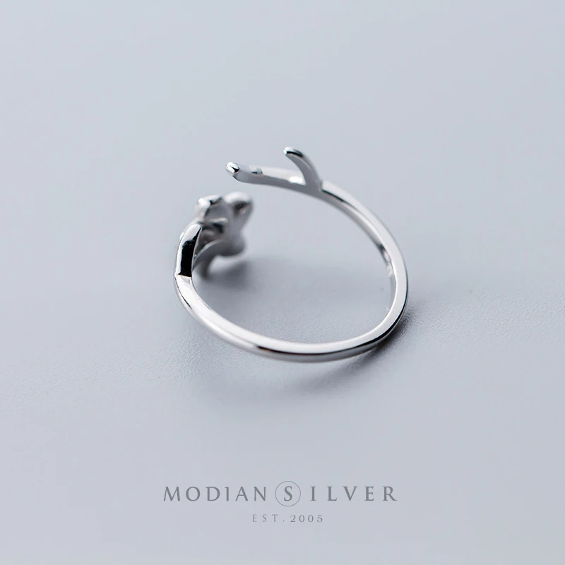 Modian New Arrive 925 Sterling Silver Lovely Plum Blossom Flower Branch Rings For Women Free Size Rings Fine Jewelry 2020 Design