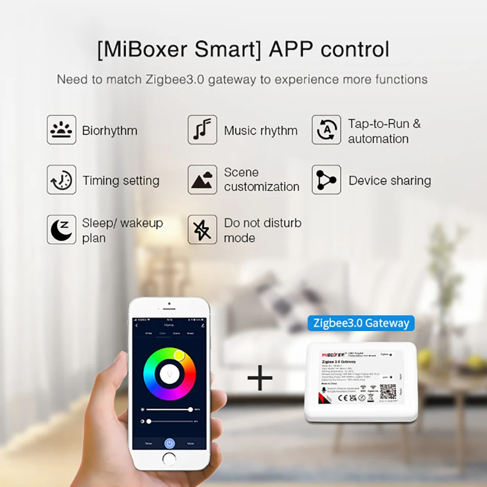 MiBoxer Zigbee 3.0 LED Controller FUT035Z FUT036Z FUT037Z FUT038Z FUT039Z ZB-Box1 ZB-Box2 APP Gateway Controller Dimmer