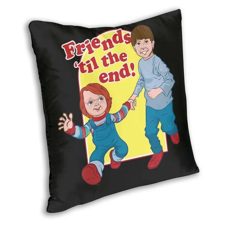 Friend Till The End Horror Chucky Square Pillow Case Decoration Child's Play Cushion Cover Throw Pillow for Car Double-sided