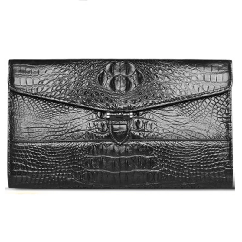 VVBrown  true  crocodile bag male clutch bag large capacity  cross section  square  Hand caught  More screens  business  fashion