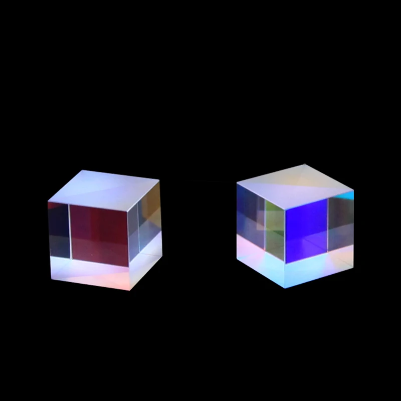 Dichroic Glass 28mm  Glass Cube Optical Color Prism Four-sided Light K9 Laser Cube Rainbow Glass Photography Beam Combiner