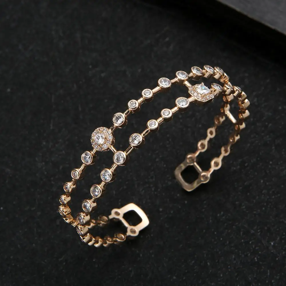 Luxury  Designer Top AccessoriesFashion Unique Jewel AAA Zircon MicPave Hand Bangle With Drop Shipping S0779