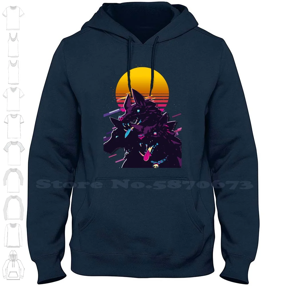 Cerberus-Hades Game ( 80S Retro ) 100% Cotton Hoodie T-Shirt Zagreus Hades Cerberus Character Cerberus Fan Art Cerberus Artwork