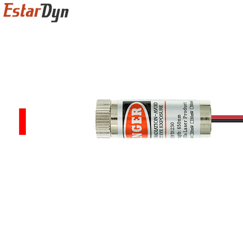 650 nm 5 mW rode punt / lijn / kruislasermodulekop glazen lens focusseerbare industriële klasse