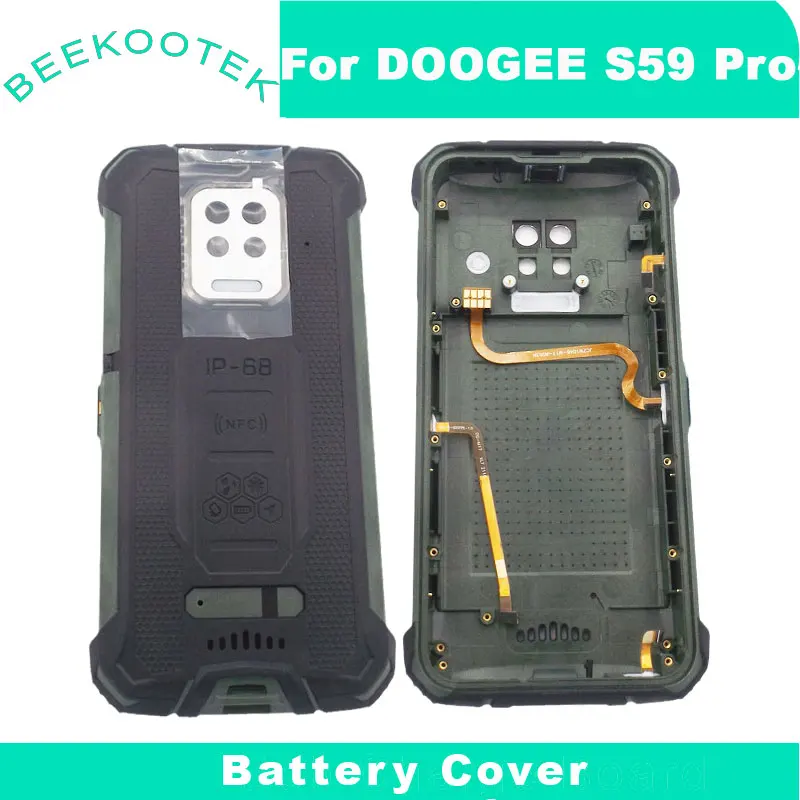 New Original Battery Case Protective Back Cover+Fingerprint Cable + Microphone+Power Volume Cable Parts For Doogee S59 Pro Phone