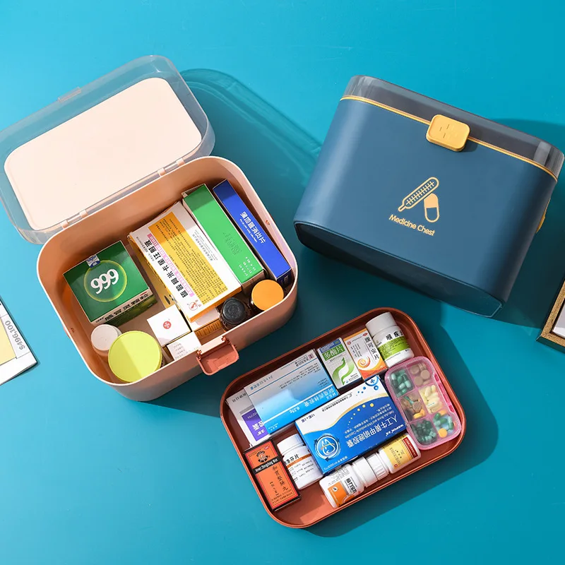 Geneeskunde Doos Multifunctionele Pill Case Box Huishouden Medische Doos Draagbare Opslag Gezondheid Pil Case Plastic Geneeskunde Doos