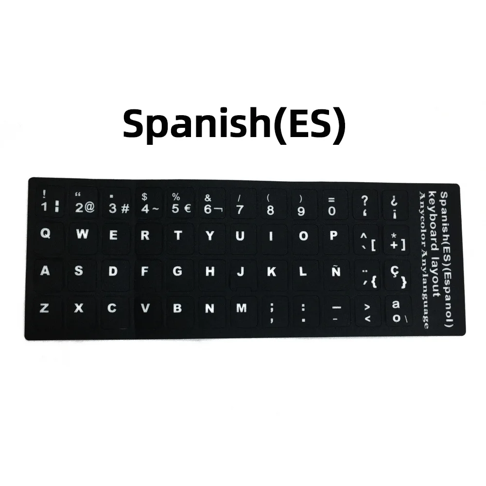 Eco-environment French Russian Japanese Spanish Language PVC Keyboard Stickers for Macbook Notebook Computer Desktop Key Covers