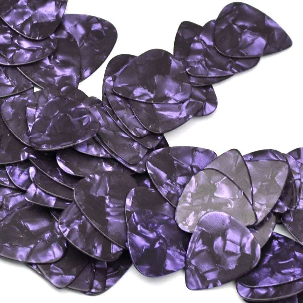 Lots of 100 pcs Purple Pearl Celluloid Guitar Picks Plectrums 0.46mm 0.71mm 0.96mm